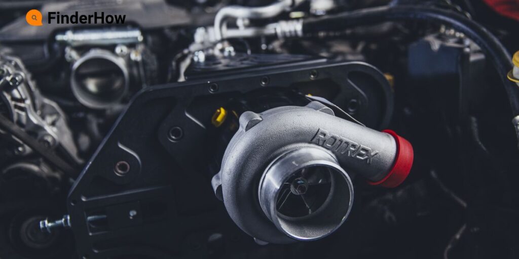 Image of a turbo installed on a car engine Car Performance Upgrades 